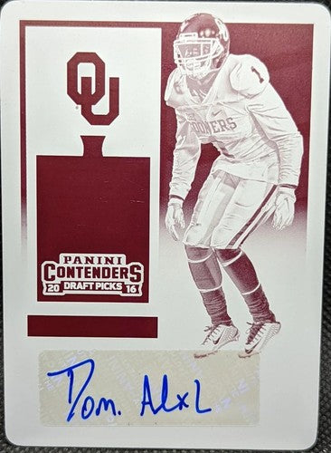 DOMINIQUE ALEXANDER 2016 Panini Contenders RC AUTO PRINTING PLATE #1/1 Browns of