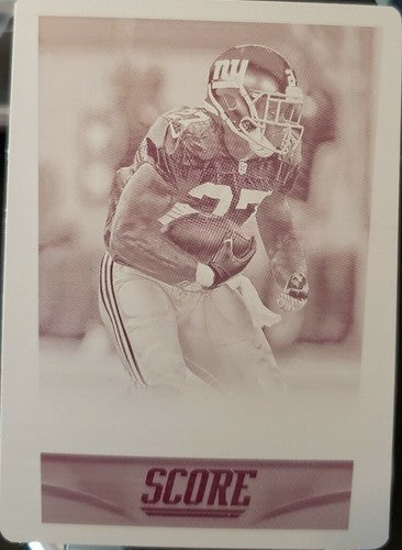 RASHAD JENNINGS 2014 Panini Score Hot Rookies PRINTING PLATE SP #1/1 of 1 Giants