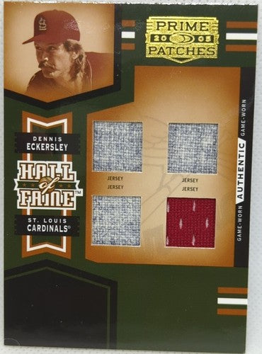 DENNIS ECKERSLEY 2005 Prime Patches QUAD Game Used Jersey SP #/101 Cardinals A's