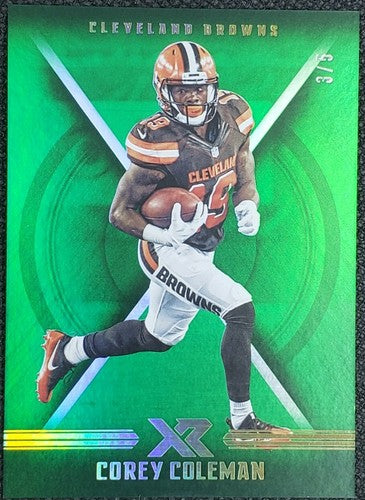 COREY COLEMAN 2017 Panini XR Football Short-Print GREEN SP #3/5 Cleveland Browns