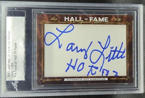 LARRY LITTLE 2021 Leaf Hall-of-Fame Cut Edition AUTO SP HoF INSCRIPTION Dolphins