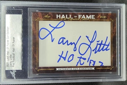 LARRY LITTLE 2021 Leaf Hall-of-Fame Cut Edition AUTO SP HoF INSCRIPTION Dolphins