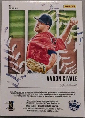AARON CIVALE 2020 Panini Diamond Kings AUTO Jersey LOGO PATCH Blue #7/25 Brewers