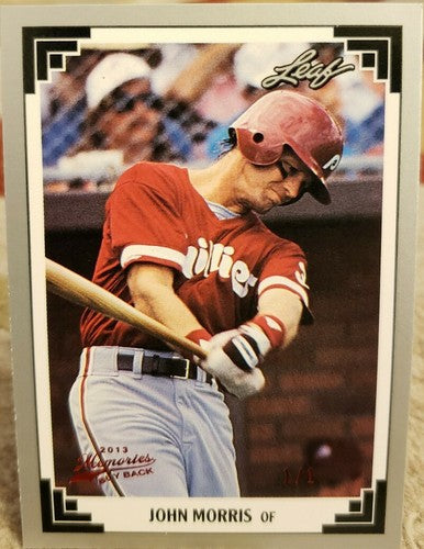 JOHN MORRIS 2014 Memories 1991 Leaf Series 2 496 Buy Back Ruby Red SP #1/1 of 1