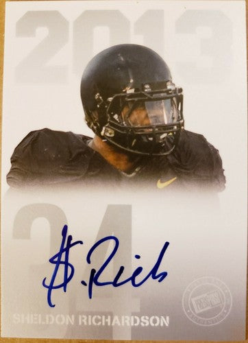 SHELDON RICHARDSON 2013 Press Pass Signings AUTO SP $. Rich Nickname Jets Browns