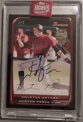 HUNTER PENCE 2023 Topps Archives Signature Series 2008 Bowman AUTO 1/1 Astros of