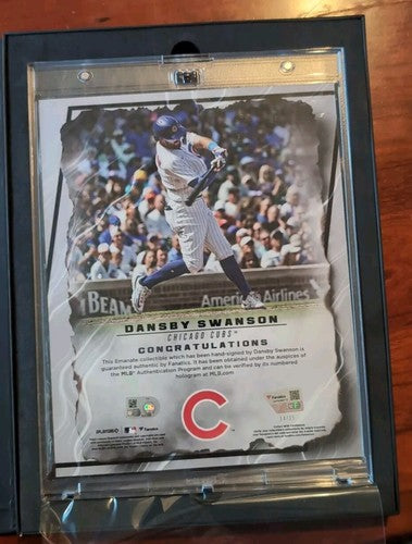 DANSBY SWANSON 2024 Fanatics Under Wraps MLB Emanate 8x10 AUTO ORANGE #/25 Cubs
