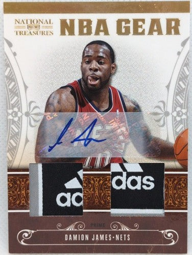 DAMION JAMES 2011-12 National Treasures DUAL TAG LOGO PATCH AUTO SP #5/5 NJ Nets