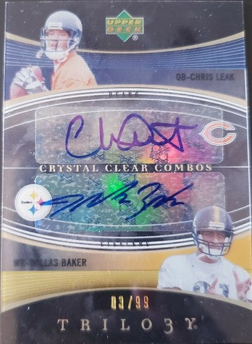 CHRIS LEAK DALLAS BAKER 2007 Upper Deck Trilogy DUAL Rookie AUTO Autograph #/99