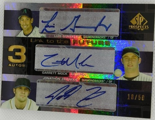 Luis GONZALEZ Garrett MOCK Jonathon ZERINGUE 2004 SP Prospects TRIPLE AUTO #/50