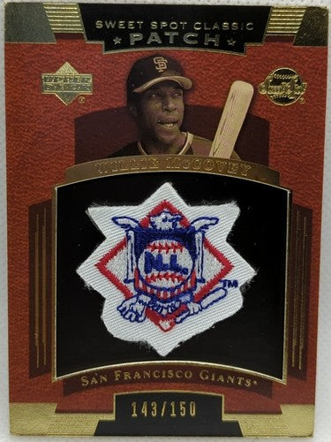 WILLIE McCOVEY 2004 Sweet Spot Classic Jumbo Souvenir NL LOGO PATCH #/150 Giants