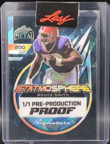 BRUCE SMITH 2024 Leaf Metal Signature Series PROOF BLUE CRACKED ICE SP 1/1 Bills