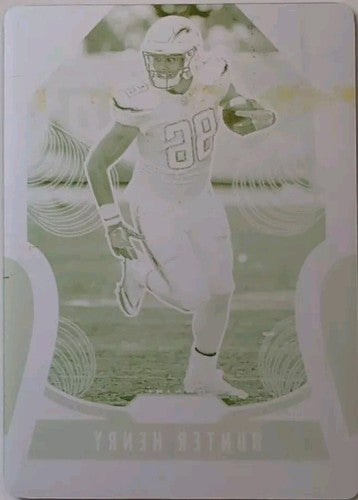 HUNTER HENRY 2019 Panini Prizm PRINTING PLATE SP #1/1 of Chargers Patriots #219
