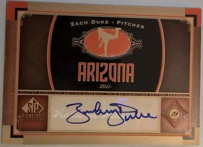 ZACH DUKE 2012 Upper Deck UD SP Signature Edition AUTO AZ5 Diamondbacks Pirates