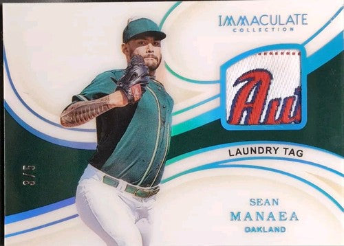 SEAN MANAEA 2020 Panini Immaculate Jersey LAUNDRY TAG MLB LOGO PATCH #/5 Mets As