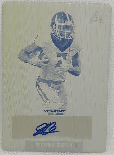 JERMAINE BURTON 2022 Leaf Valiant RC AUTO PRINTING PLATE SP #1/1 Georgia Alabama