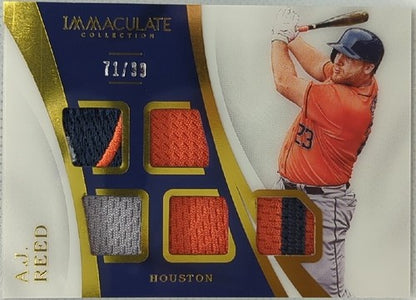 A. J. REED 2017 Panini Immaculate 5 Game Used Jersey Logo PATCH SP /99 Astros AJ