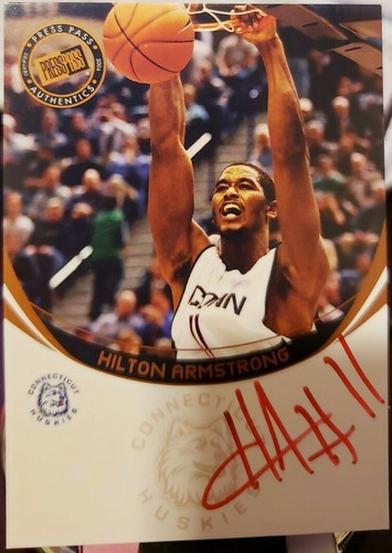 HILTON ARMSTRONG 2006 Press Pass Red Ink Rookie AUTO SP UConn Huskies Hornets