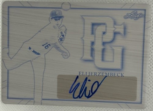 ELI JERZEMBECK 2021 Perfect Game National Showcase AUTO PRINTING PLATE SP 1/1 of