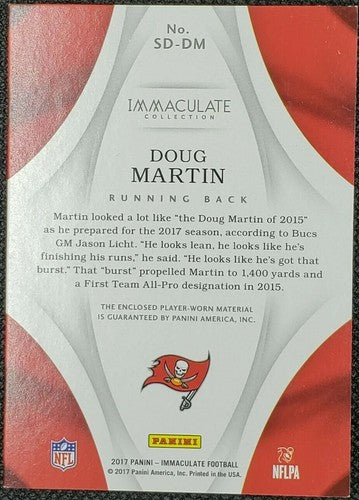 DOUG MARTIN 2017 Panini Immaculate Collection JUMBO JERSEY SP #24/25 Buccaneers