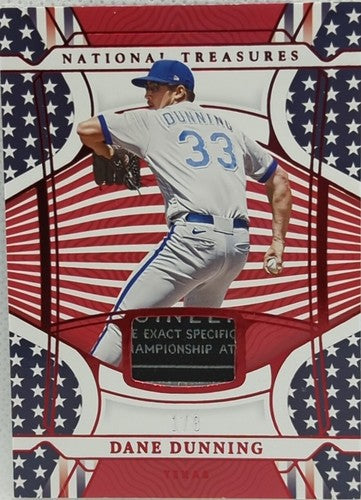 DANE DUNNING 2022 Panini National Treasures Jersey LAUNDRY TAG PATCH 1/8 Rangers