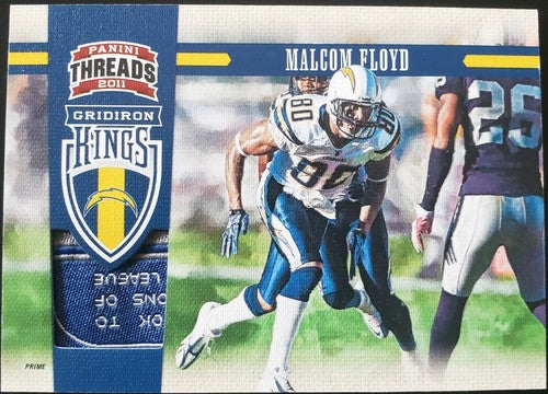 MALCOM FLOYD 2011 Panini Threads Gridiron Kings LAUNDRY TAG Jersey Patch SP #/99