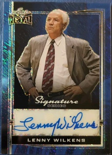 LENNY WILKENS 2024 Leaf Metal Signature Series AUTO BLUE #1/1 Hawks SuperSonics