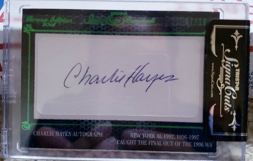 CHARLIE HAYES 2013 TriStar SignaCuts Bronx Edition Buyback CUT AUTO #/10 Yankees