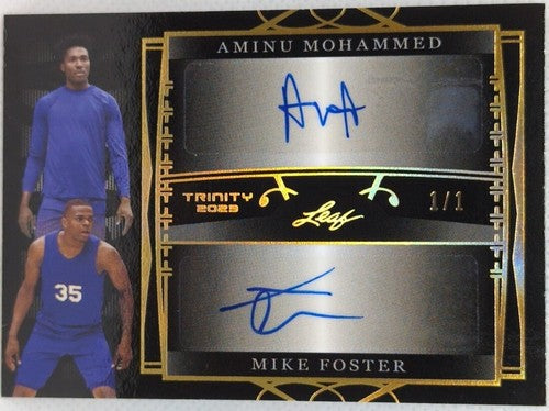 Mike FOSTER Aminu MOHAMMED 2022-23 Leaf Trinity RC DUAL AUTO Gold SP #1/1 76ers