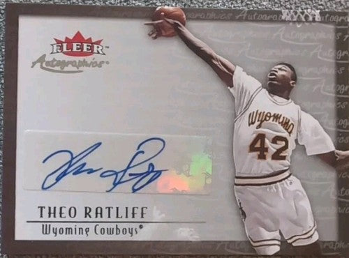 THEO RATLIFF 2013-14 Fleer Retro 2000-01 Autographics AUTO Pistons 76ers Wyoming