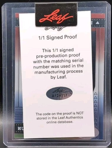CHRIS OLADOKUN 2022 Leaf Valiant Rising Stock RC AUTO PROOF CLEAR SP #1/1 Chiefs