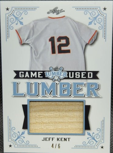JEFF KENT 2021 Leaf Lumber JUMBO Game Used Bat Relic PLATINUM #/6 Giants Dodgers