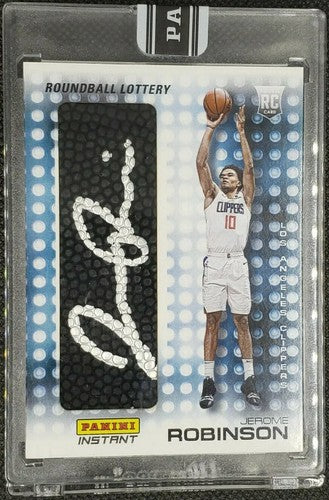 JEROME ROBINSON 2018-19 Panini Instant Roundball Lottery AUTO BALL PATCH SP #/14