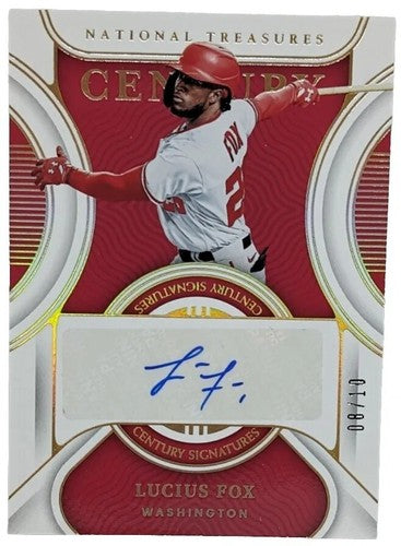 LUCIUS FOX JR 2022 Panini National Treasures AUTO Gold /10 Nationals Rays Giants