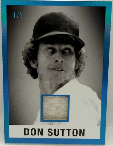 DON SUTTON 2022 Leaf In The Game Used Sports 1960 Jersey Patch BLUE #1/5 Dodgers