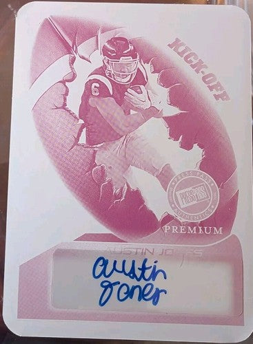 AUSTIN JONES 2024 Press Pass Premium RC AUTO PRINTING PLATE #1/1 Commanders USC