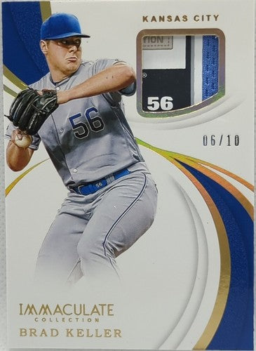 BRAD KELLER 2019 Panini Immaculate Swatches Jersey LAUNDRY TAG PATCH #/10 Royals