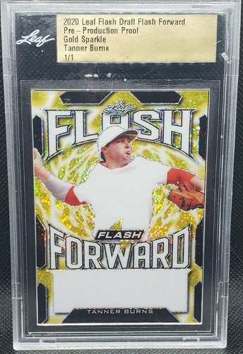 TANNER BURNS 2020 Leaft Flash Draft RC Gold PRE-PRODUCTION PROOF #1/1 Cleveland