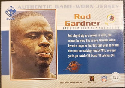 ROD GARDNER 2002 Pacific Private Stock TEAM LOGO Game Used JERSEY PATCH SP #/174