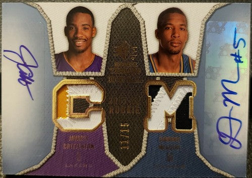 Javaris CRITTENTON Dominic McGUIRE 2007-08 SP Rookie Threads Dual AUTO PATCH /15
