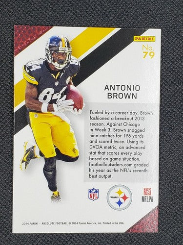 ANTONIO BROWN 2014 Panini Absolute Hogg Heaven Purple SP /20 Steelers Buccaneers