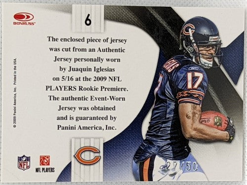 JUAQUIN IGLESIAS 2009 National Treasures Jersey REEBOK LOGO LAUNDRY TAG PATCH 50