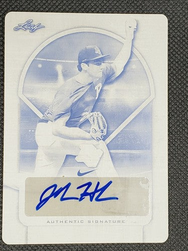 JOSHUA HAHN 2018 Leaf Perfect Game RC Base AUTO PRINTING PLATE SP #1/1 UCLA Josh
