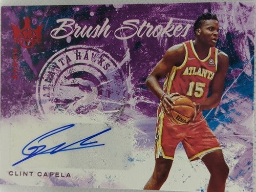 CLINT CAPELA 2021-22 Panini Court Kings Brush Strokes AUTO RUBY SP #47/49 Hawks