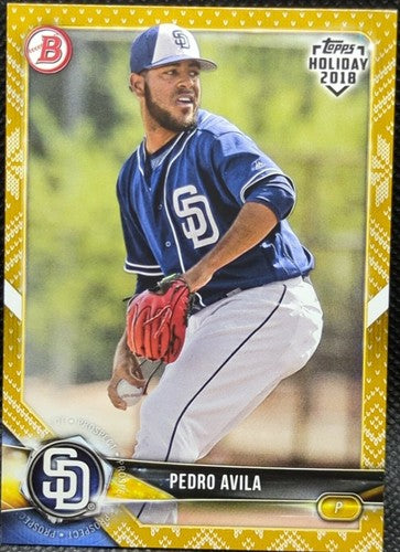 PEDRO AVILA 2018 Bowman Topps Holiday GOLD 1st RC SP 1/1 San Diego Padres One of