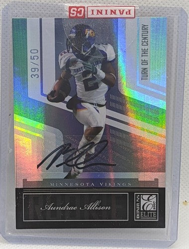 AUNDRAE ALLISON 2007 Donruss Elite Turn of the Century RC AUTO #/50 Vikings ECU