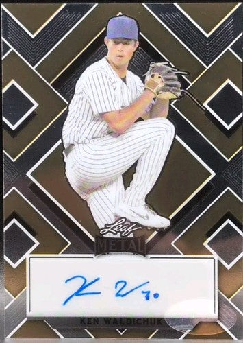 KEN WALDICHUK 2022 Leaf Metal RC Pre-Production PROOF AUTO GOLD #1/1 A's Yankees