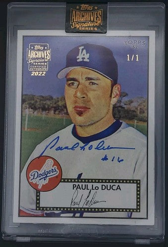 PAUL LO DUCA 2022 Topps Archives Signature Series 2007 '52 1952 AUTO 1/1 Dodgers