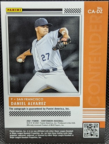 DANIEL ALVAREZ 2021 Panini Contenders RC AUTO Holo Prizm #1/1 Giants Yankees of