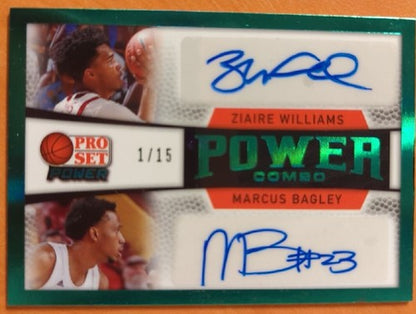 Ziaire WILLIAMS Marcus BAGLEY 2021-22 Leaf Pro Set Power DUAL AUTO Green #1/15